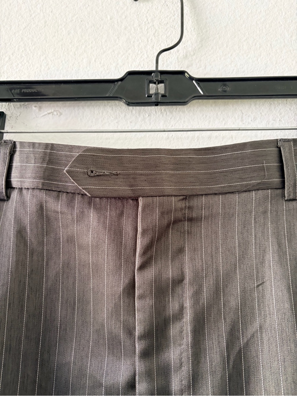 Men's Gray Pinstripe Dress Pants - Classic Tailored Fit